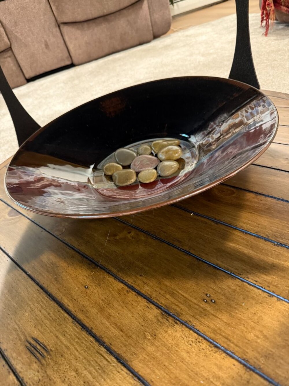 Rasmussen Vintage Pottery XXL Handmade Ceramic Earth Tones Centerpiece Bowl 19x4 - Picture 4 of 6